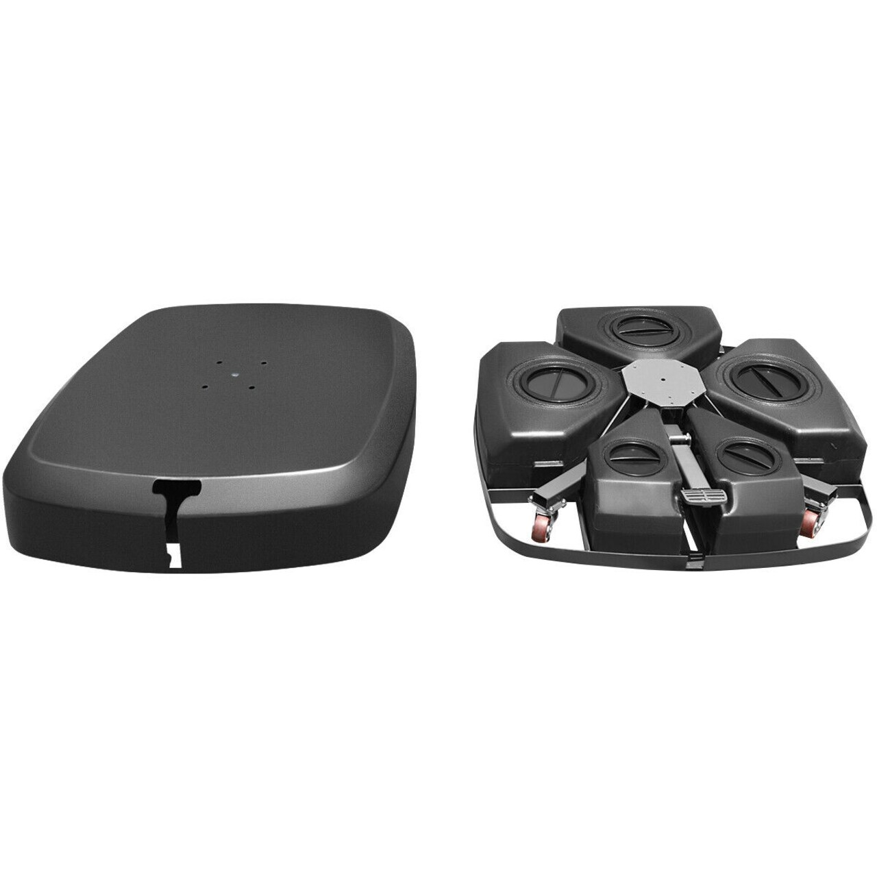 Patio Cantilever Offset Umbrella Base With Wheels For Garden Poolside Deck